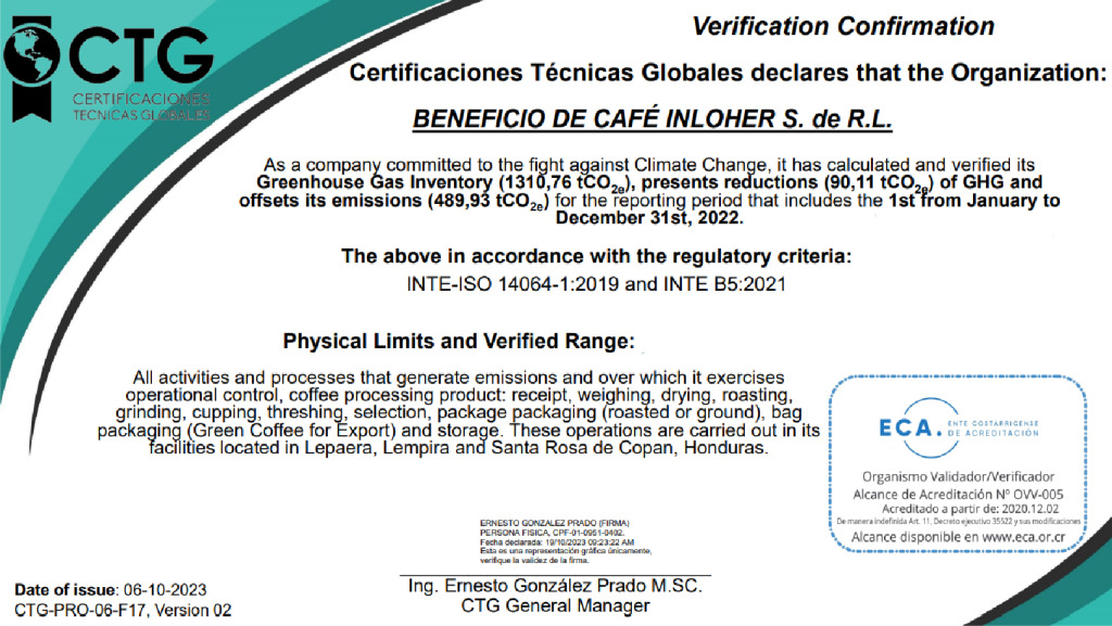 Carbono Neutralidad Certificación 2022